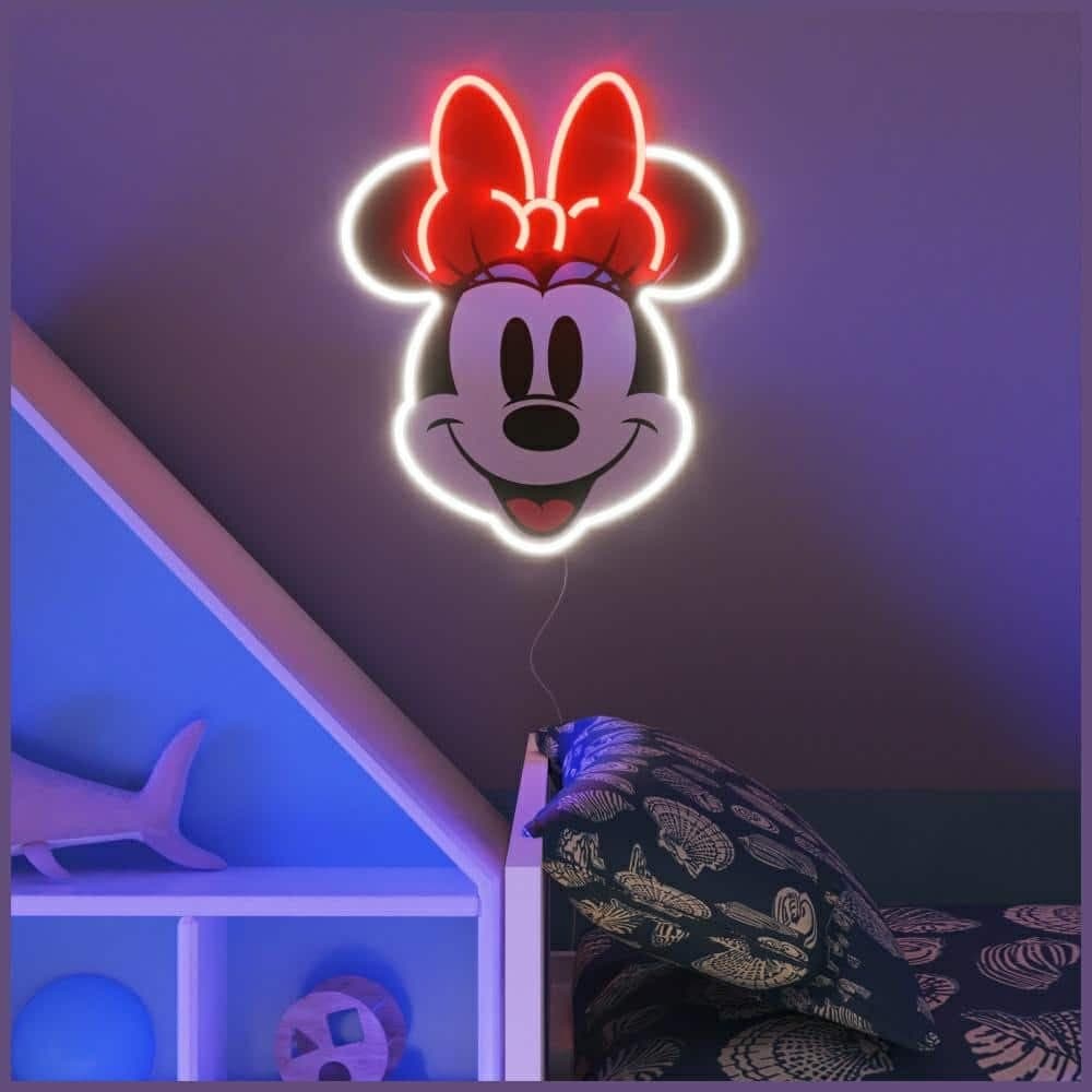 Neon Yellowpop Disney Minnie Τυπωμένο Πρόσωπο 4