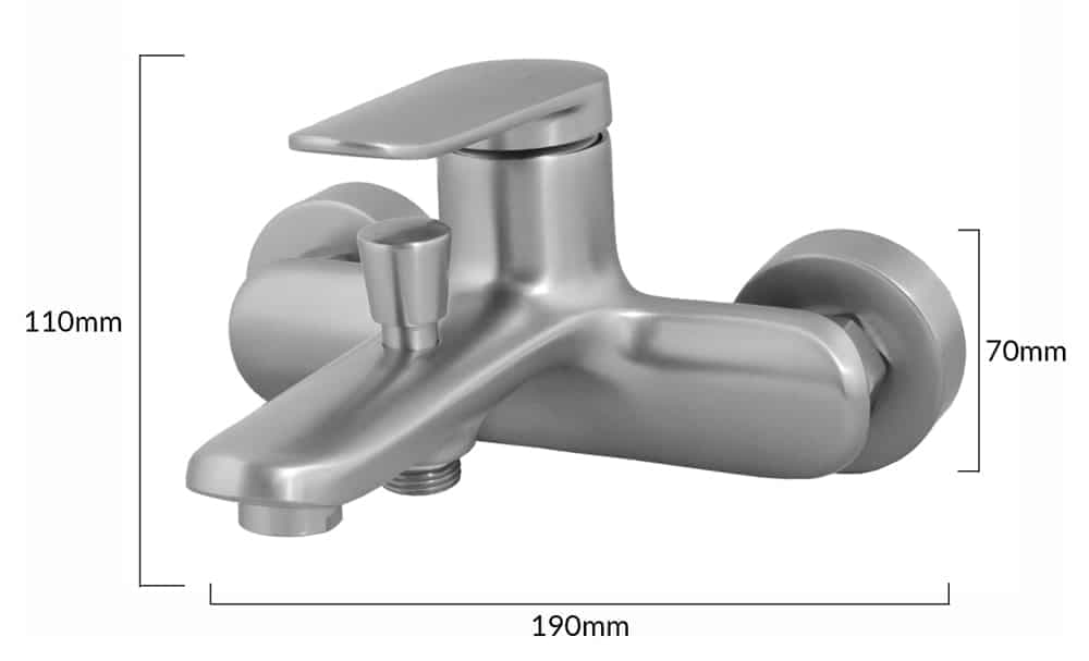 BRUNO μπαταρία τοίχου μπάνιου M31570-235C, αναμεικτική, ασημί 6