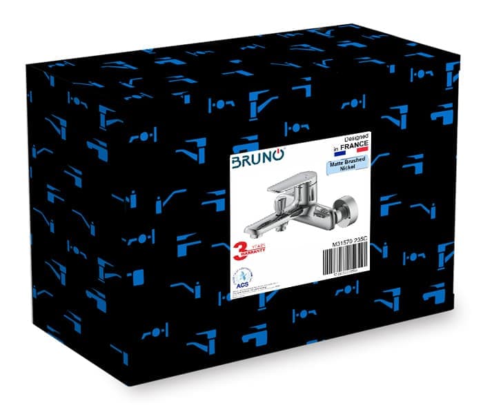 BRUNO μπαταρία τοίχου μπάνιου M31570-235C, αναμεικτική, ασημί 7