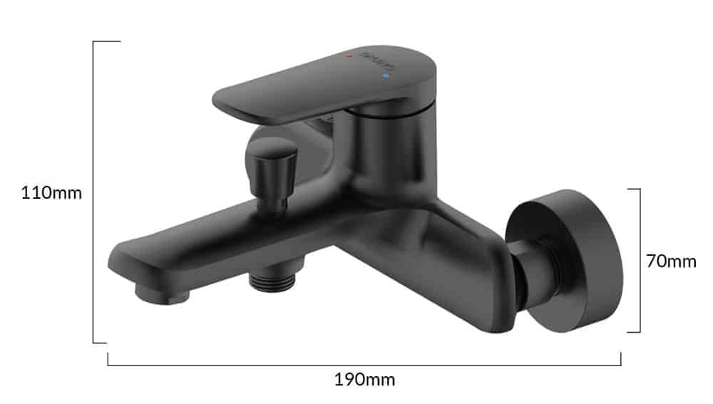 BRUNO μπαταρία τοίχου μπάνιου M31570-235H, αναμεικτική, μαύρη 7