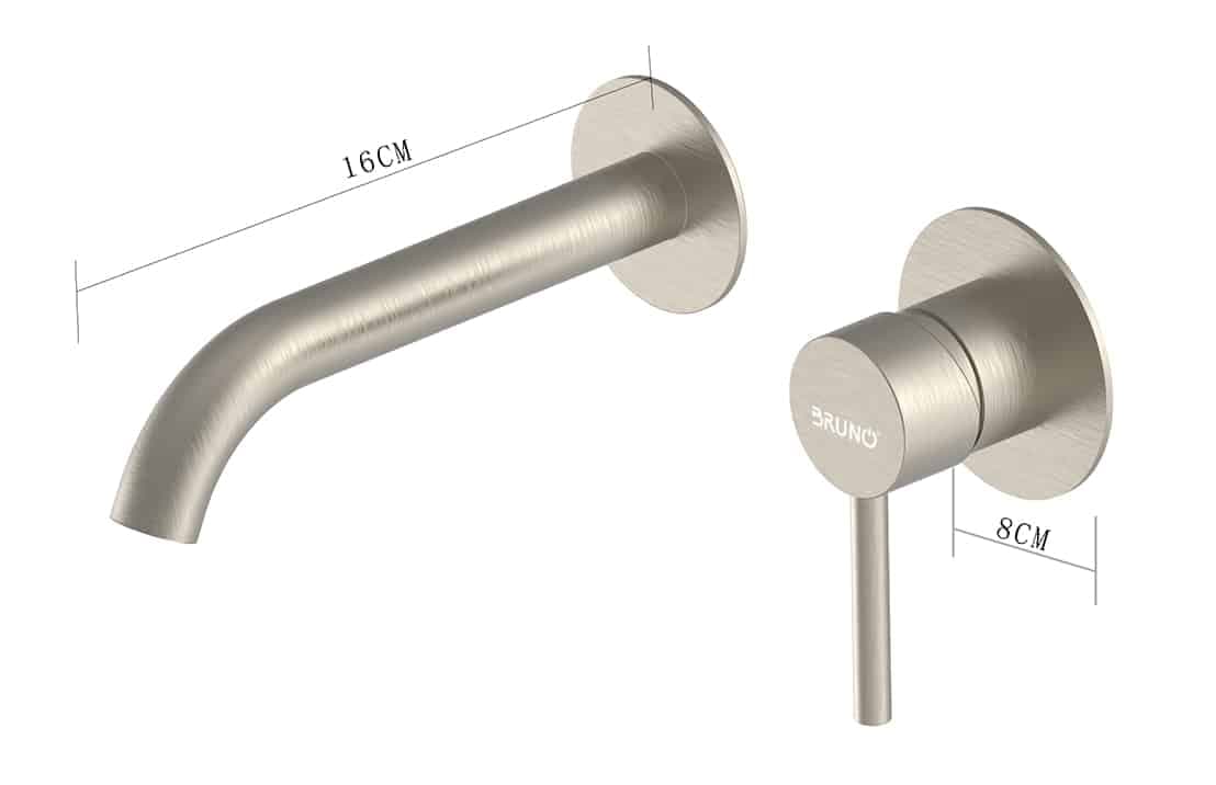 BRUNO μπαταρία νιπτήρα M61615-207, εντοιχισμού, αναμεικτική, ασημί 6