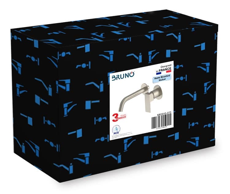 BRUNO μπαταρία νιπτήρα M61615-273, εντοιχισμού, αναμεικτική, ασημί 4