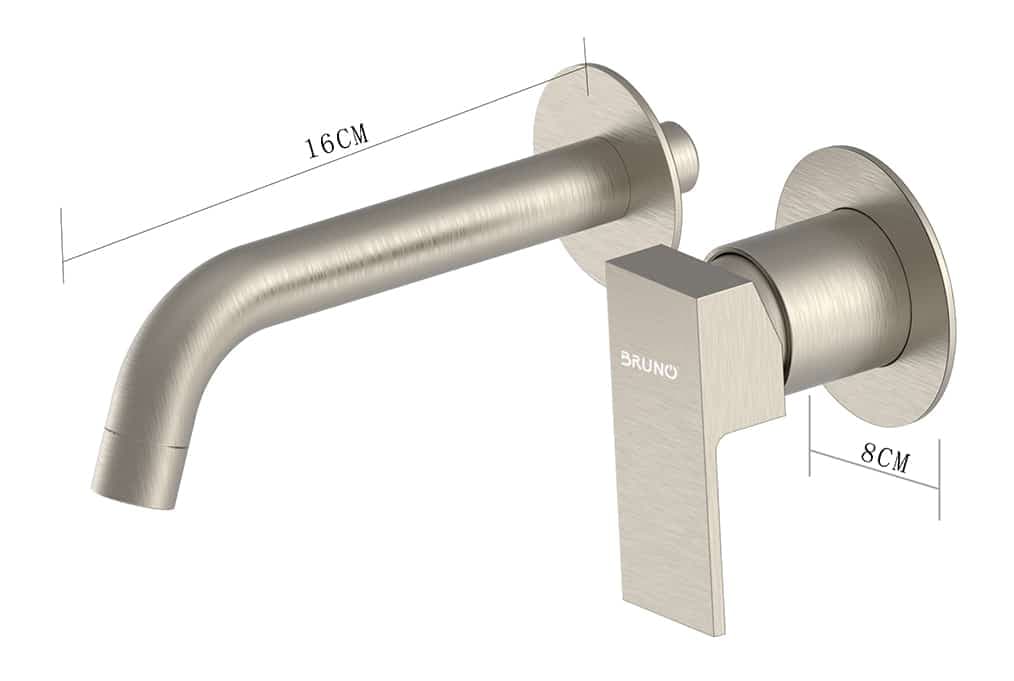 BRUNO μπαταρία νιπτήρα M61615-273, εντοιχισμού, αναμεικτική, ασημί 6