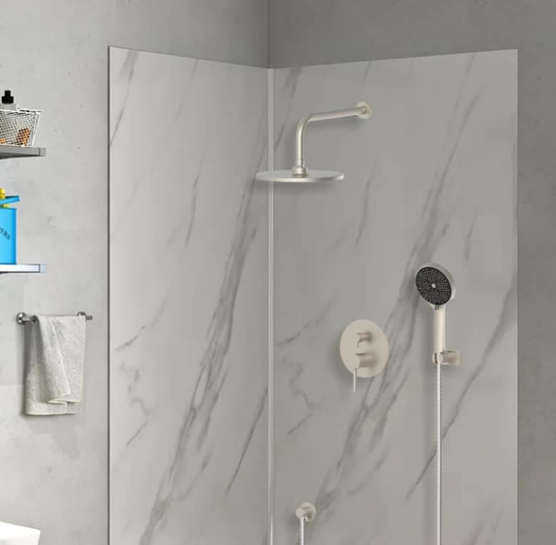 BRUNO σετ κεφαλή ντους με τηλέφωνο M63125-531, αναμεικτική, εντοιχισμού, ασημί 2