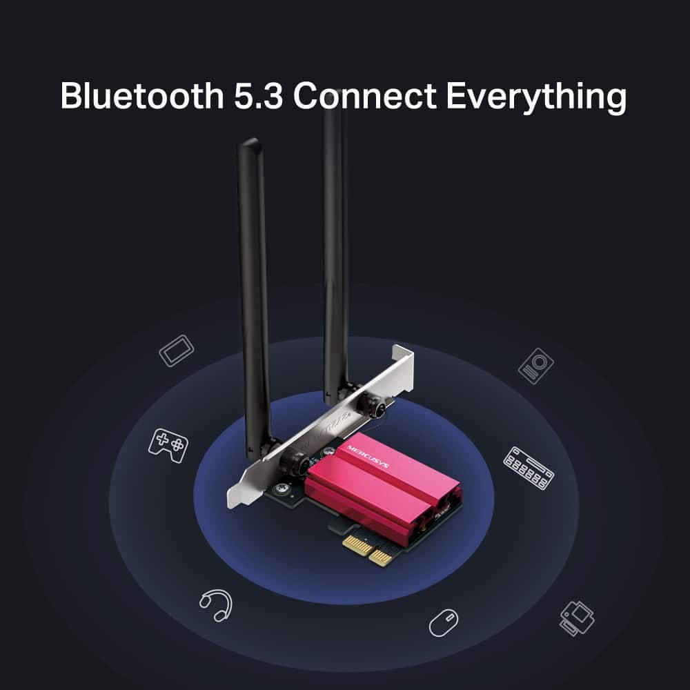 MERCUSYS κάρτα δικτύου MA86XE, AXE5400, Wi-Fi 6E, Bluetooth, PCIe, V.2.0 5