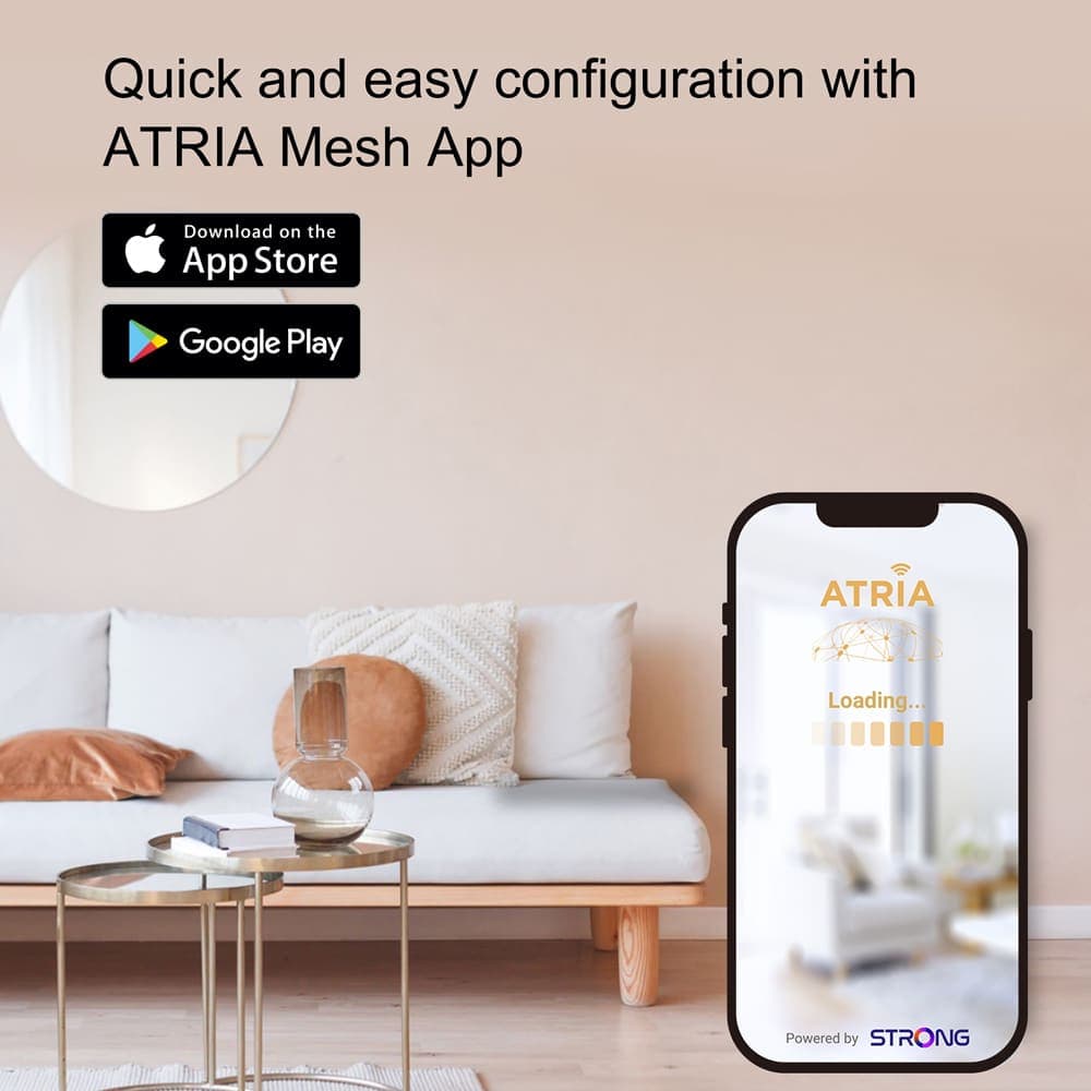 STRONG WiFi Mesh Home Kit ATRIA 2100, 2100Mbps Dual Band, 2τμχ 5