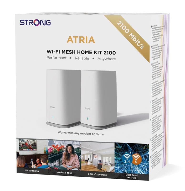 STRONG WiFi Mesh Home Kit ATRIA 2100, 2100Mbps Dual Band, 2τμχ 10