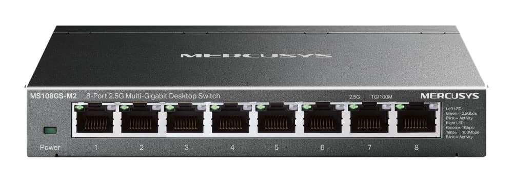 MERCUSYS επιτραπέζιος διακόπτης MS108GS-M2, θύρες 8x 2,5Gbps, UN/1.0 2