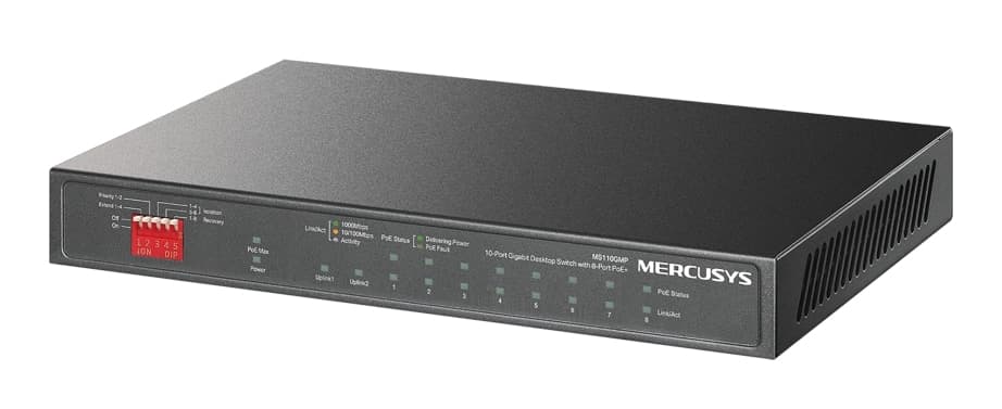 MERCUSYS Επιτραπέζιος Διακόπτης MS110GMP, 8x 10/100/1000Mbps PoE+, 2x Gigabit, Έκδ. 1.0