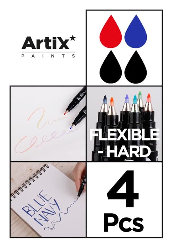 ARTIX PAINTS μαρκαδόρος σχεδίου PP928-01, μπλε/μαύρο/κόκκινο, 4τμχ 2