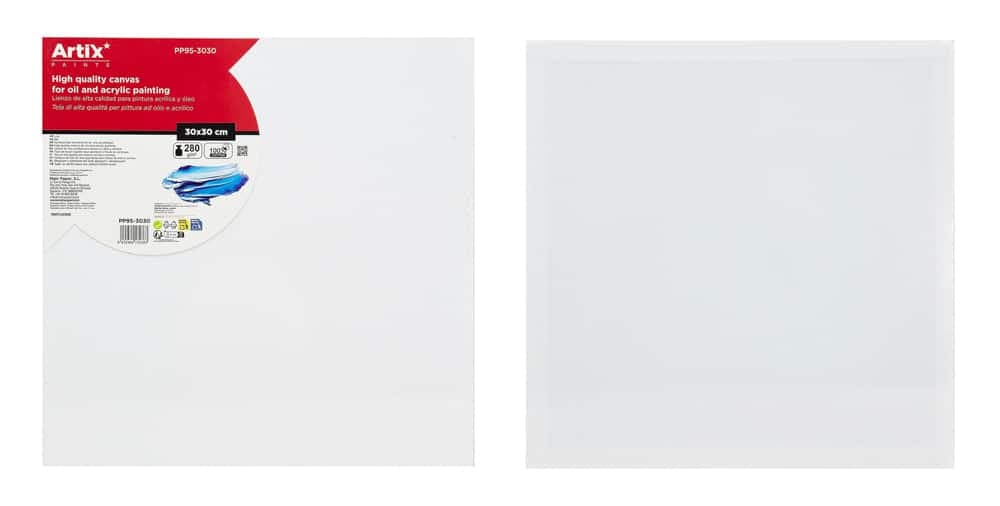 ARTIX PAINTS καμβάς καρτολίνο ζωγραφικής PP95-3030, 30x30cm, 280gr/m², λευκός