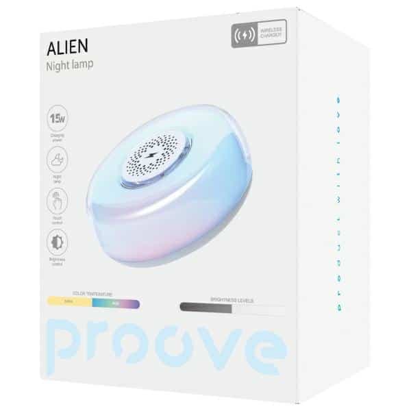 Φωτιστικό κομοδίνου Proove Alien LED RGB 5W με επαγωγική φόρτιση 15W λευκό 4