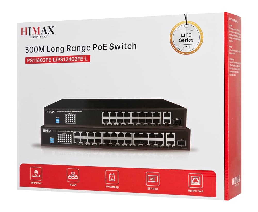 HIMAX PoE switch PS11602FE-L, 16x Ethernet PoE/2x Ethernet/2x SFP θύρες, έως 1000Mbps 3