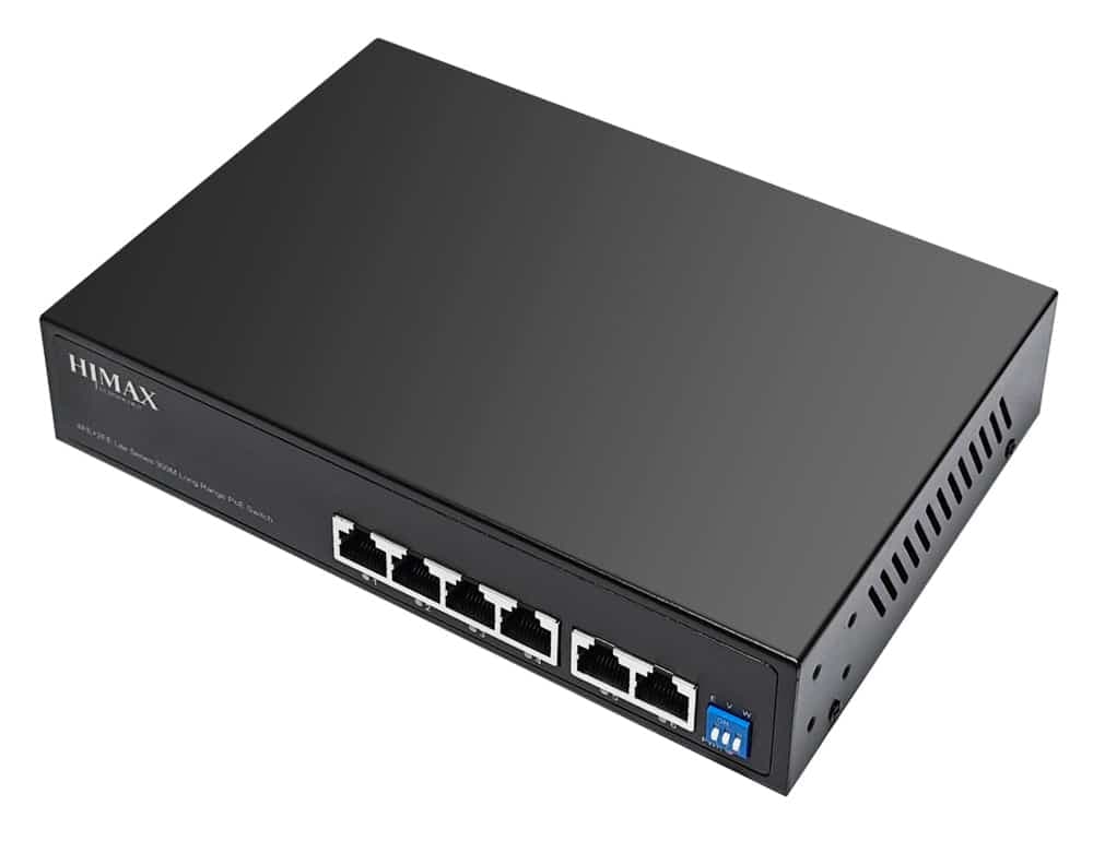 HIMAX PoE switch PS1402E-L, 4x Ethernet PoE & 2x Ethernet θύρες, έως 100Mbps 4