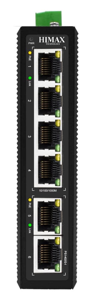 HIMAX industrial PoE switch PS1402G-I, 4x GE PoE & 2x GE θύρες, έως 1000Mbps 4