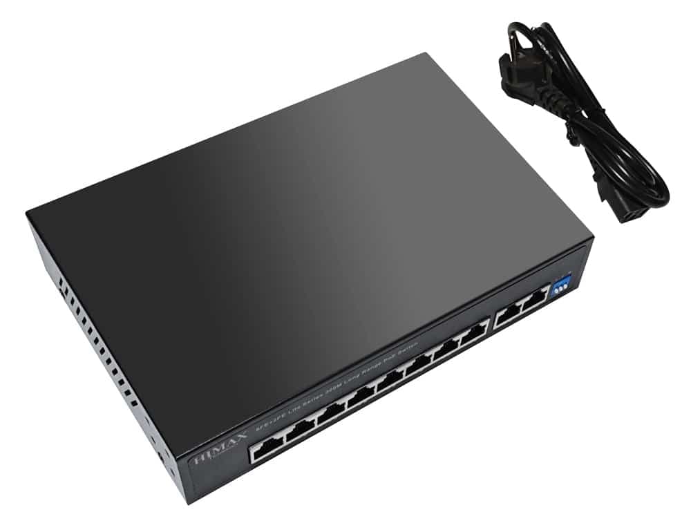 HIMAX PoE switch PS1802E-L, 8x Ethernet PoE & 2x Ethernet θύρες, έως 100Mbps 3