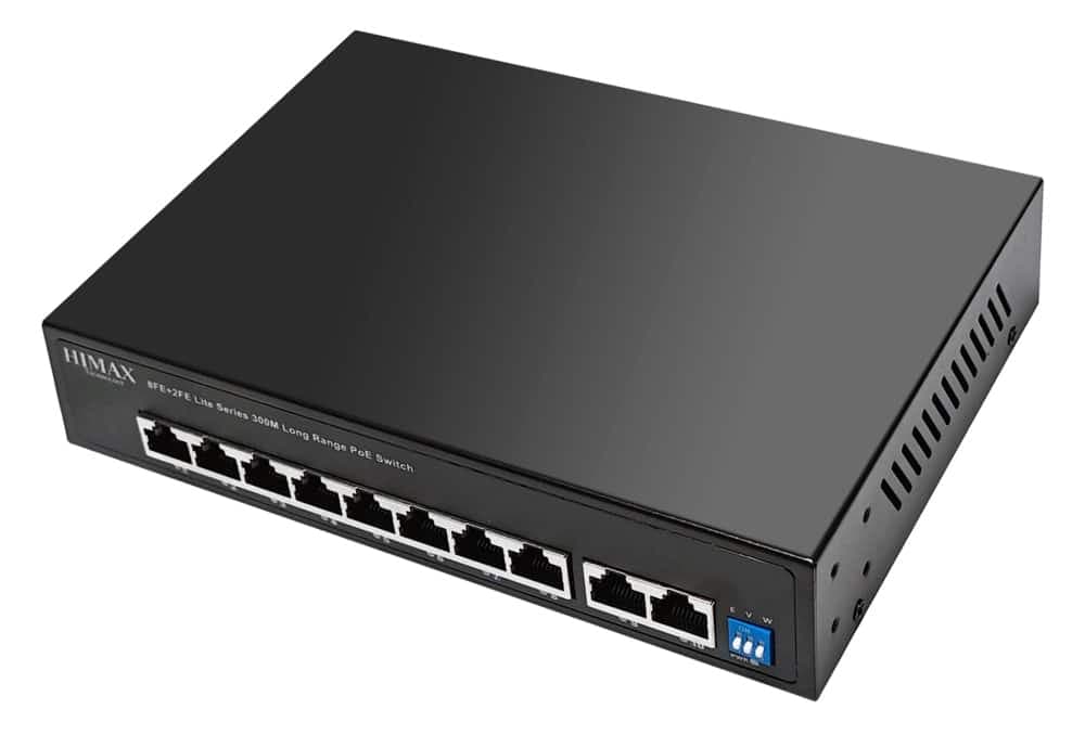 HIMAX PoE switch PS1802E-L, 8x Ethernet PoE & 2x Ethernet θύρες, έως 100Mbps 4