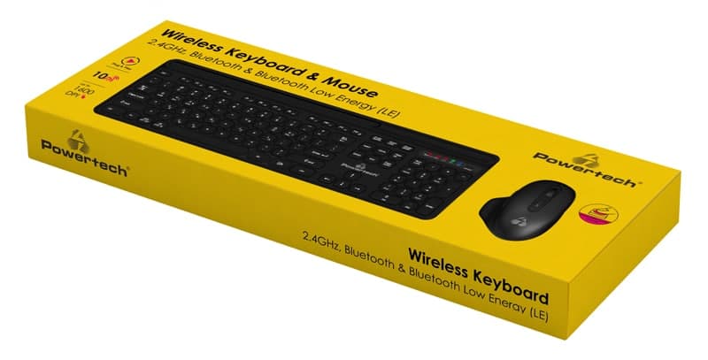 POWERTECH set ποντίκι & πληκτρολόγιο PT-1154, 2.4GHz & Bluetooth, μαύρο 3