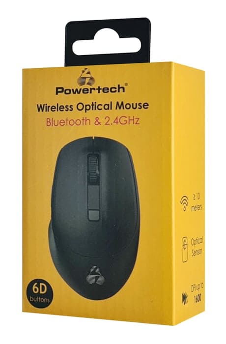 POWERTECH ασύρματο ποντίκι PT-1164, 2.4GHz & Bluetooth, 1600DPI, μαύρο 3