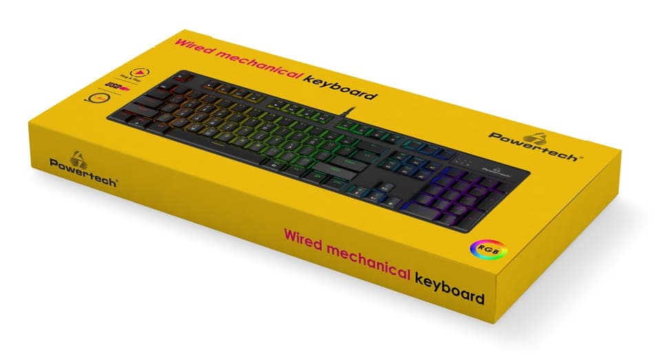 POWERTECH gaming μηχανικό πληκτρολόγιο PT-1254, ενσύρματο, RGB, μαύρο 4