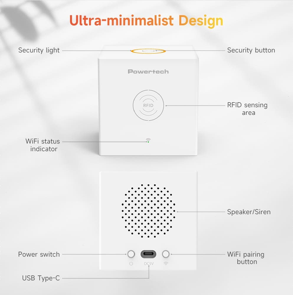 POWERTECH smart ασύρματο σύστημα συναγερμού PT-1285, RFID, WiFi, TUYA 4