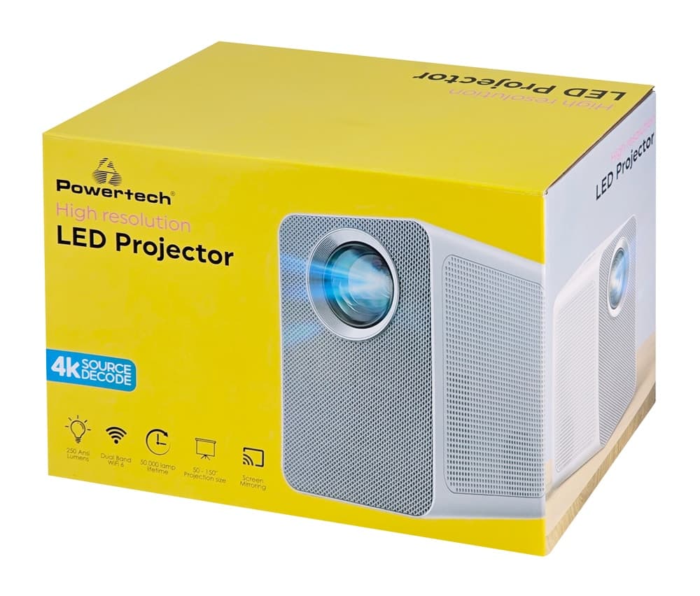 POWERTECH smart βιντεοπροβολέας PT-1306, 1080p, WiFi, 250 ANSI lumens, λευκός 8