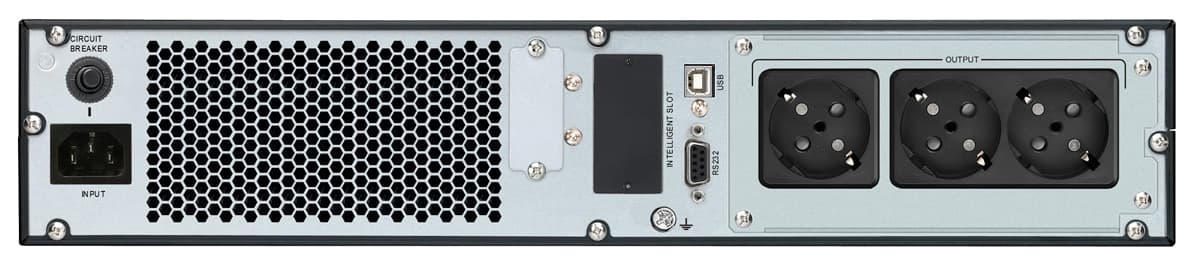 POWERTECH UPS On Line PT-1357 για rack 2U, με οθόνη, 1000VA/900W, 3x Schuko output 2
