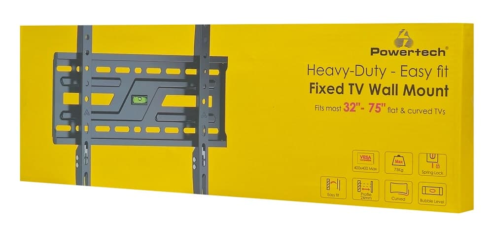 POWERTECH επιτοίχια βάση τηλεόρασης PT-1373, 32-75", έως 75kg, fixed 8