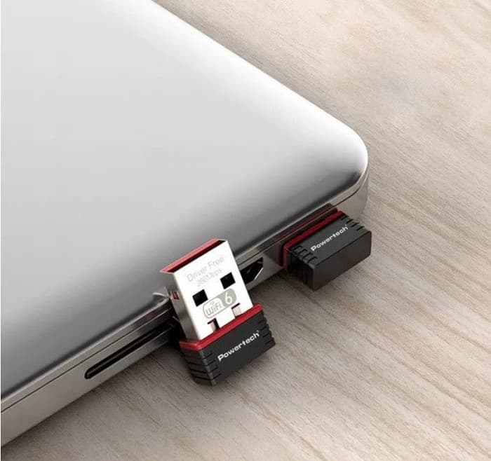 POWERTECH ασύρματος USB αντάπτορας δικτύου PT-1383, 300Mbps WiFi 6 2