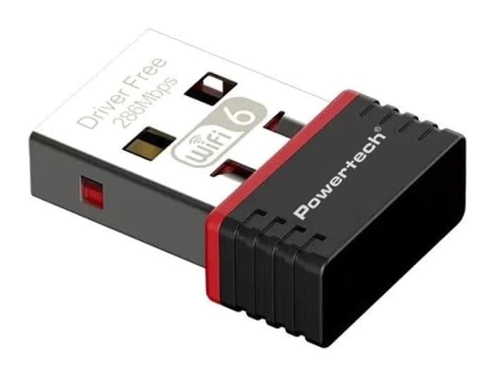 POWERTECH ασύρματος USB αντάπτορας δικτύου PT-1383, 300Mbps WiFi 6 3