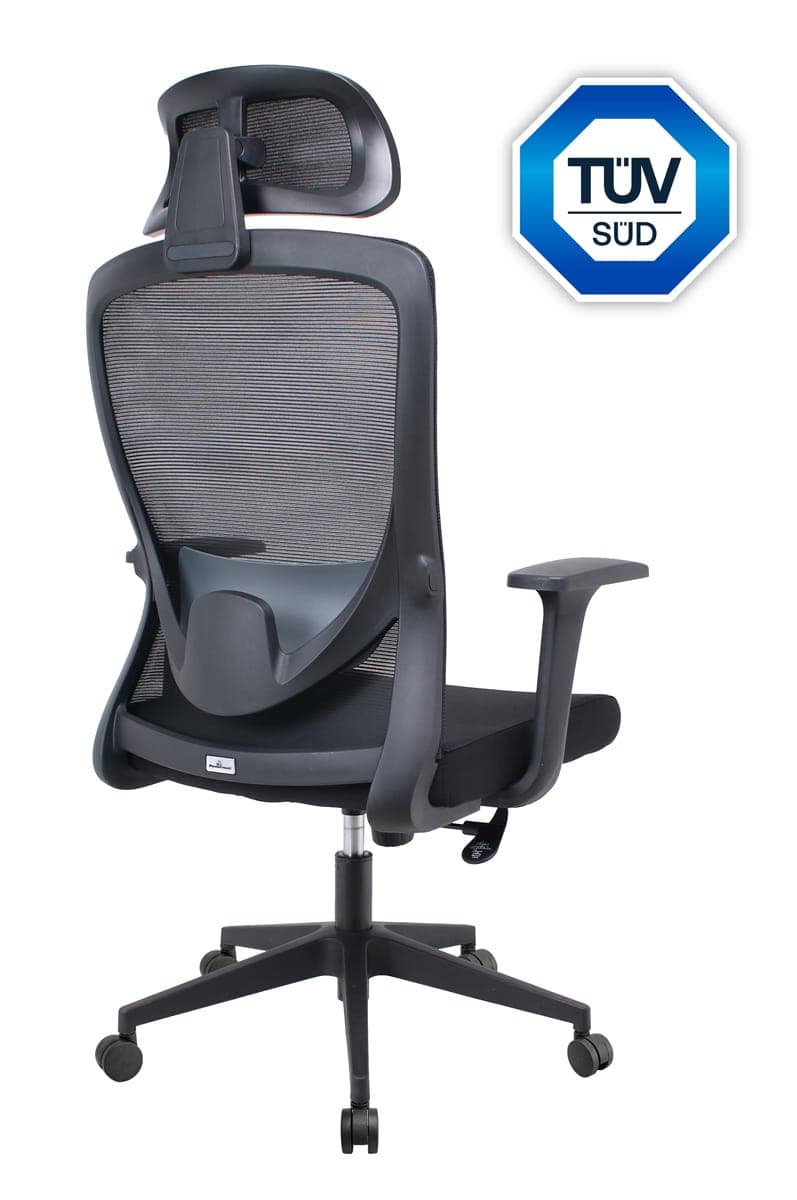 POWERTECH καρέκλα γραφείου PT-1390 με μπράτσα και ανάκλιση, ρυθμιζόμενο ύψος, μαύρη 2