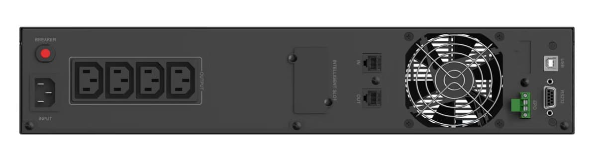 POWERTECH UPS Line Interactive PT-1408 για rack 2U, με οθόνη, 2200VA/1540W, 4x AC output 2