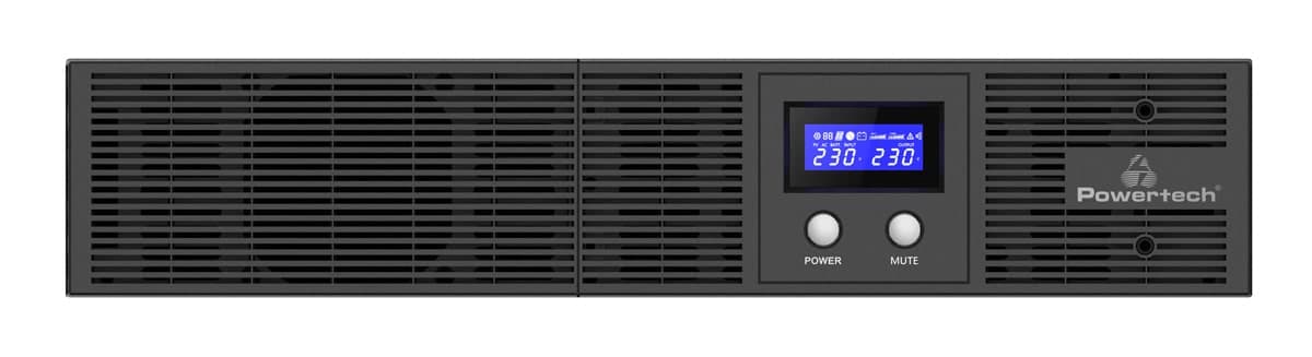 POWERTECH UPS Line Interactive PT-1408 για rack 2U, με οθόνη, 2200VA/1540W, 4x AC output 3