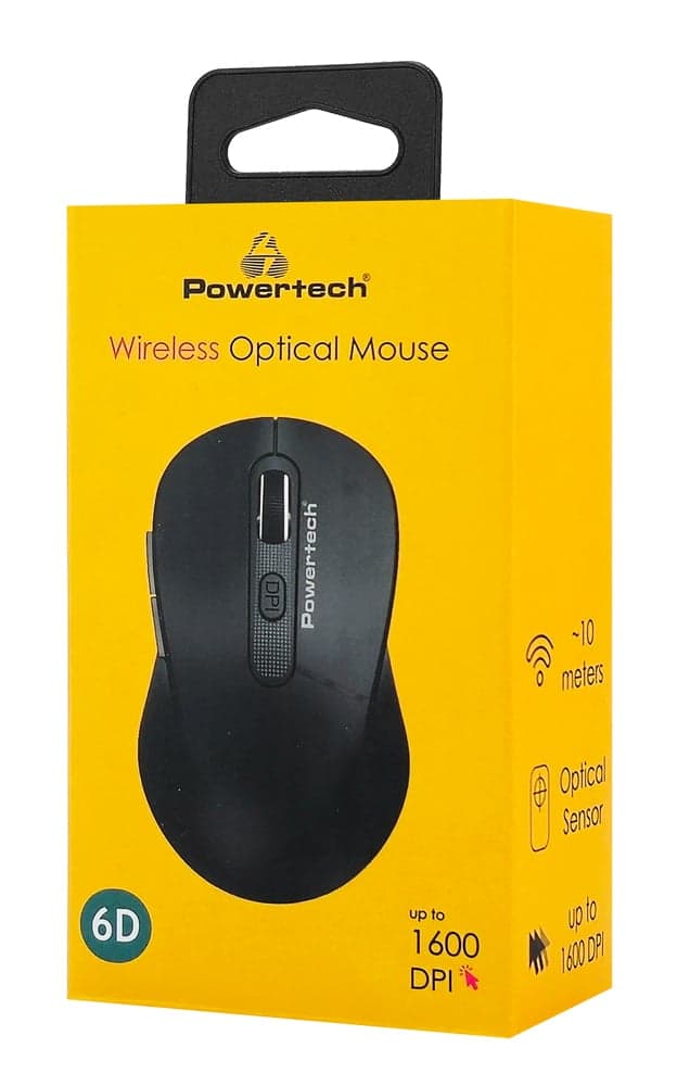 POWERTECH ασύρματο ποντίκι PT-1466, USB δέκτης, έως 1600DPI, μαύρο 5