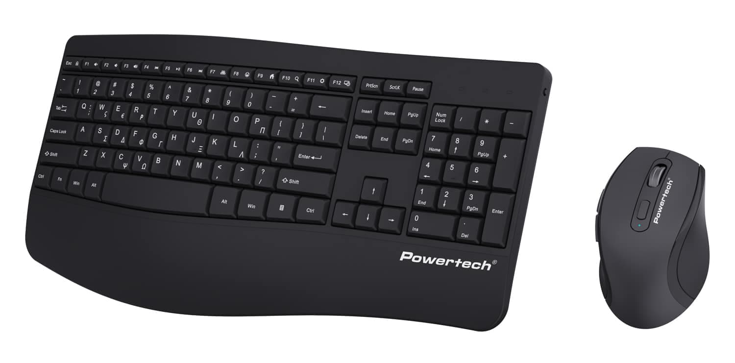 POWERTECH set ποντίκι & πληκτρολόγιο PT-1490, 2.4GHz & Bluetooth, μαύρο 2