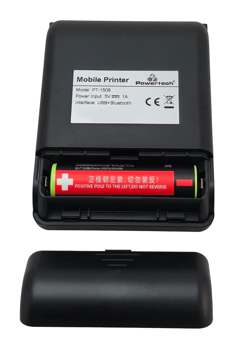 POWERTECH φορητός θερμικός εκτυπωτής αποδείξεων PT-1508, USB-C/Bluetooth, μαύρος 4