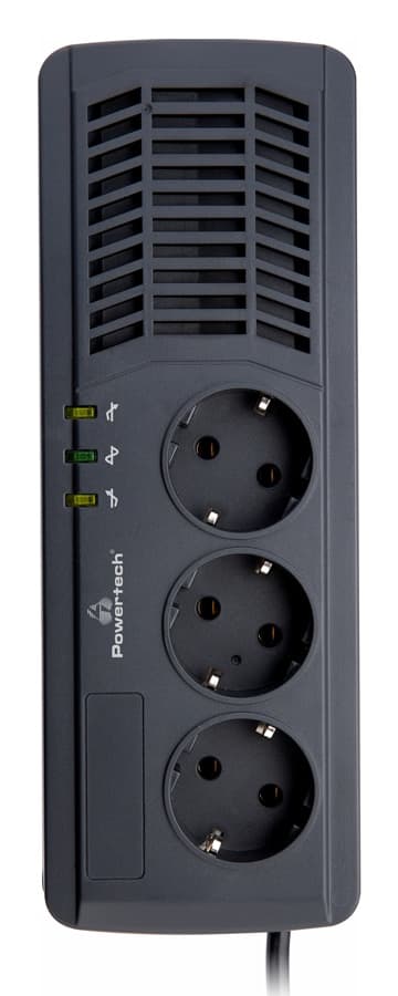 POWERTECH σταθεροποιητής ρεύματος PT-AVR1000I, 1000VA/500W, 3x schuko 2