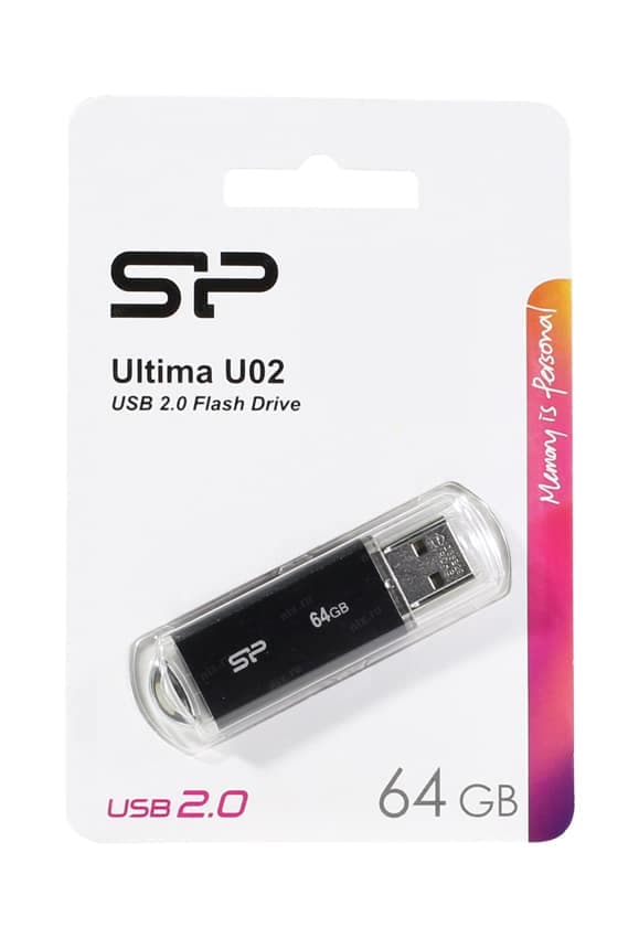 SILICON POWER USB Flash Drive Ultima U02, 64GB, USB 2.0, μαύρο 3