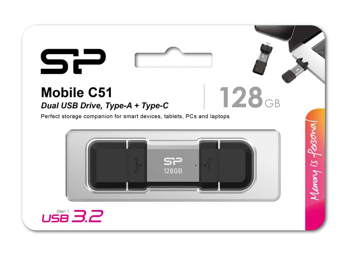 Μονάδα Flash USB SILICON POWER C51, USB/USB-C, 128GB, 120MBps, ασημί 6