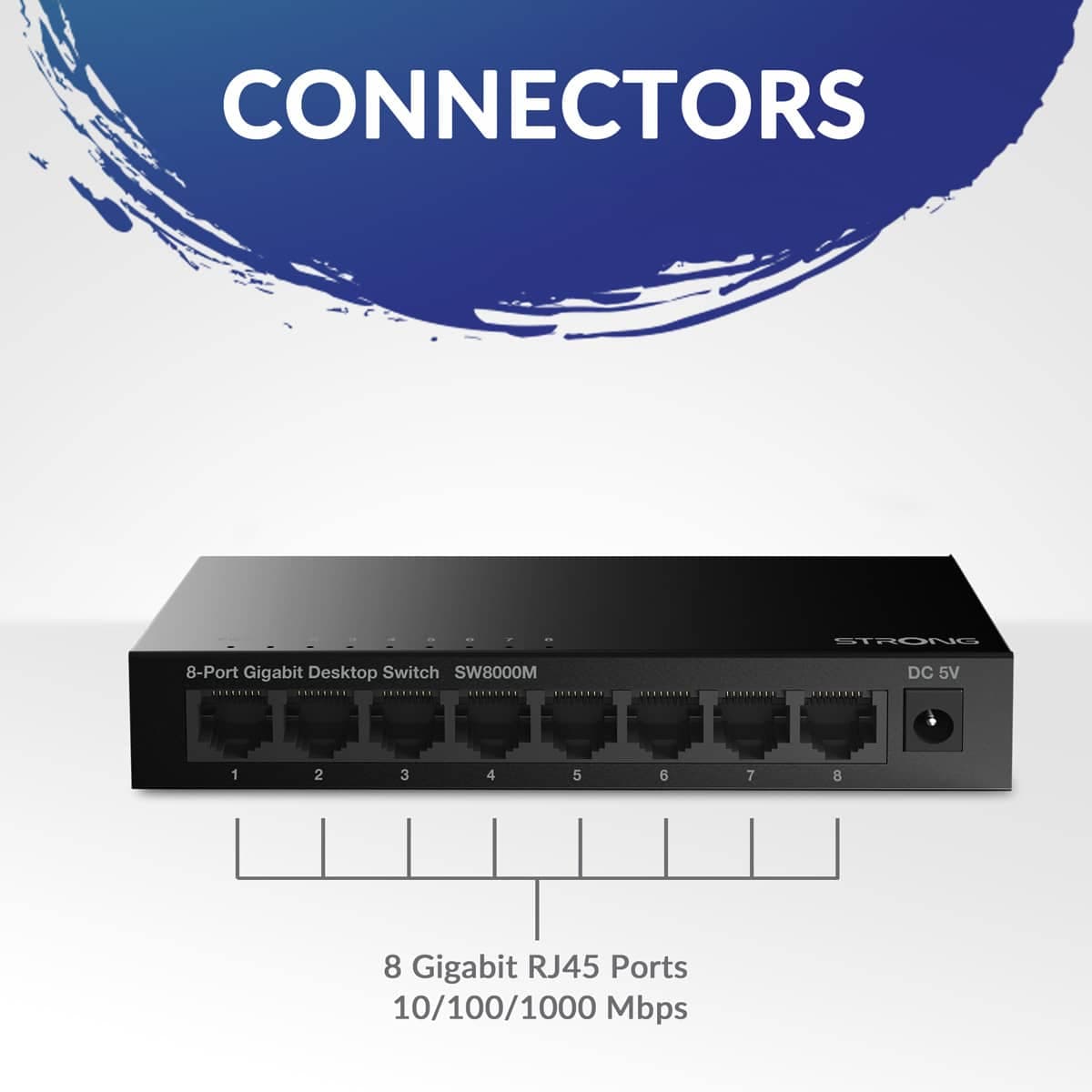 STRONG switch SW5000M, 8x Gigabit θύρες, 1000Mbps 3