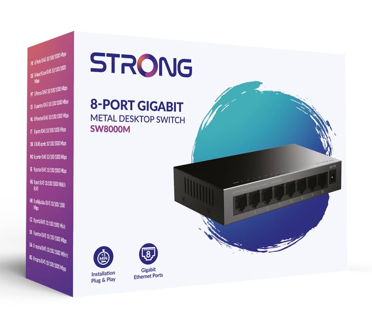 STRONG switch SW5000M, 8x Gigabit θύρες, 1000Mbps 8