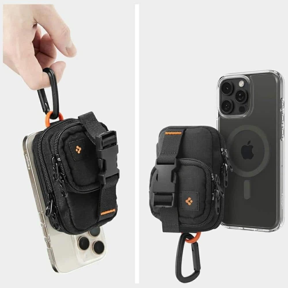 Μαγνητικός οργανωτής τηλεφώνου Spigen Snap Zip MagSafe μαύρος 2