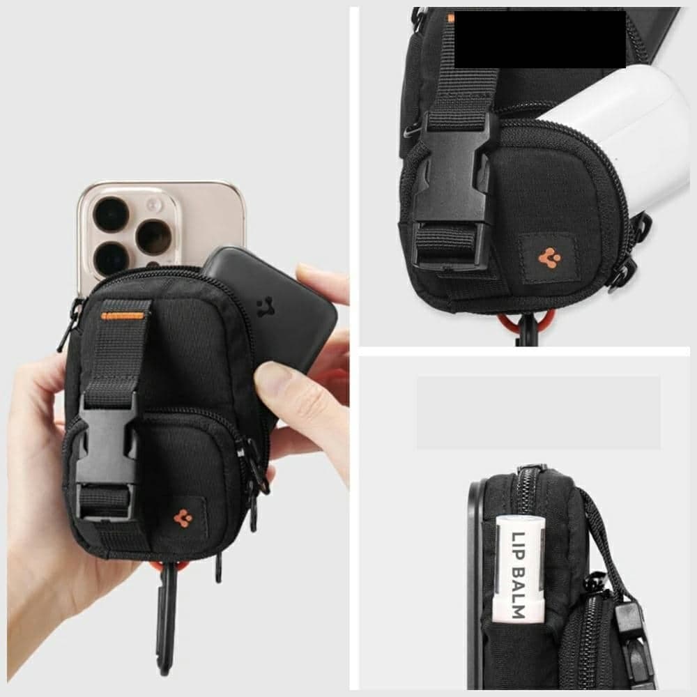 Μαγνητικός οργανωτής τηλεφώνου Spigen Snap Zip MagSafe μαύρος 7