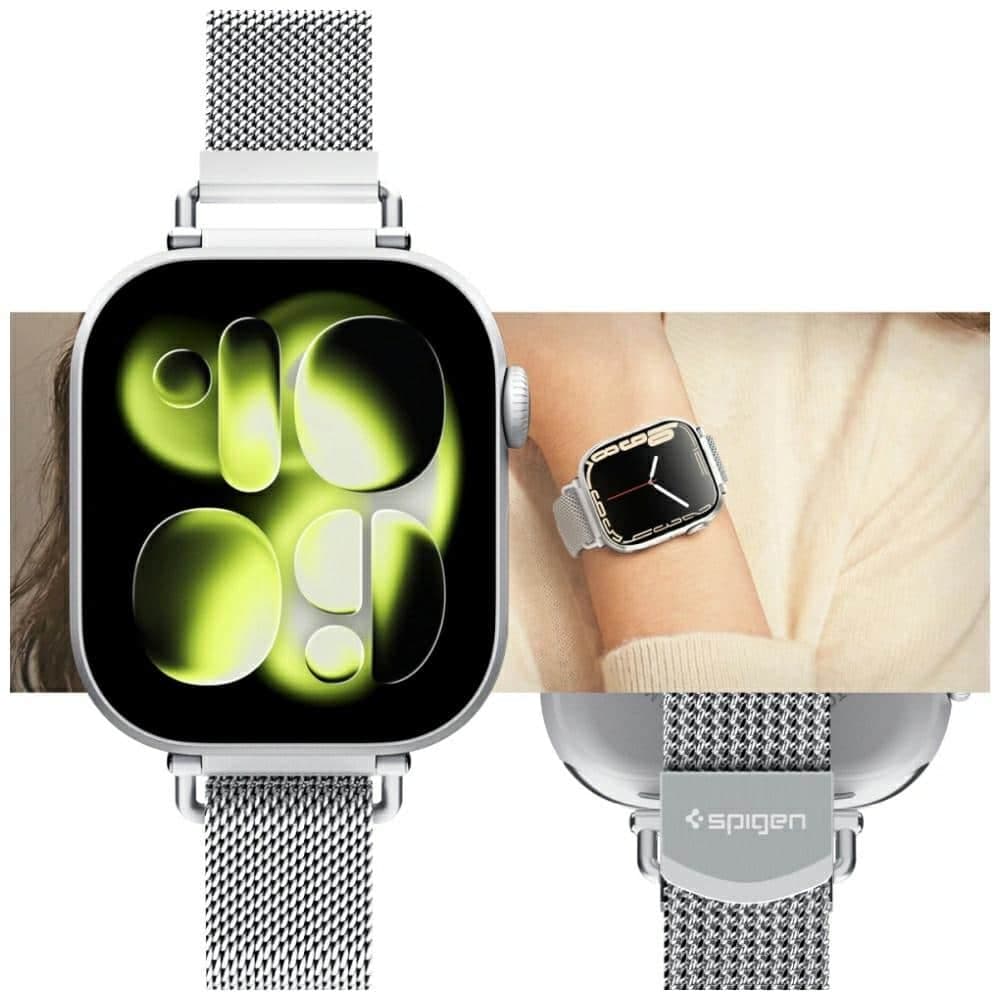 Λουράκι Spigen WBM4 για Apple Watch 8/9/10/11/SE (40/41/42mm) ασημί 6