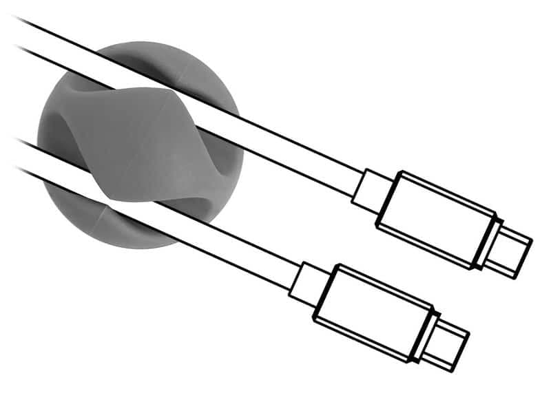 POWERTECH Οργανωτής καλωδίων σιλικόνης TIES-010, 2 καλωδίων, 6τμχ 2