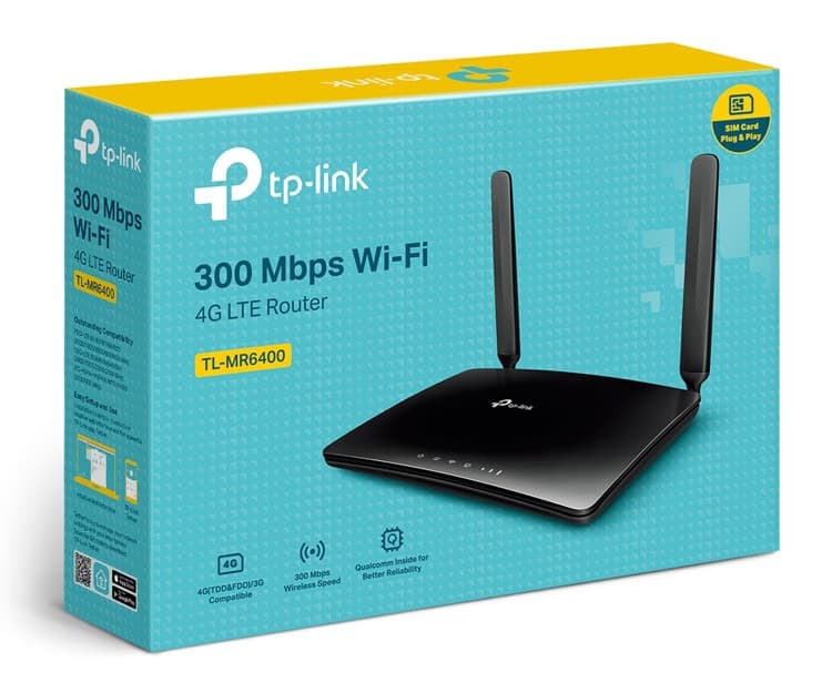Ασύρματος δρομολογητής TP-LINK TL-MR6400, 4G LTE, Wi-Fi 300Mbps, Έκδ. 4.0 5