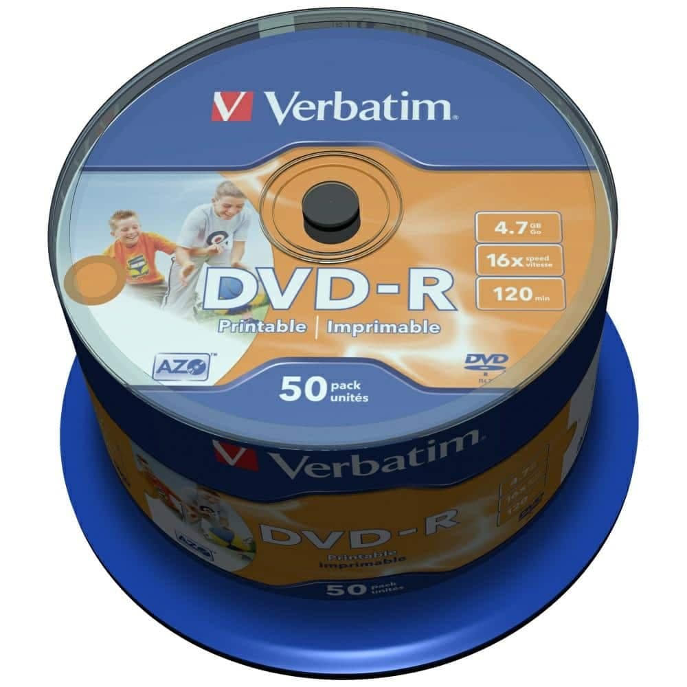 Δίσκος DVD-R Verbatim 4.7GB 16x AZO για εκτύπωση 50 τεμάχια 43533 2