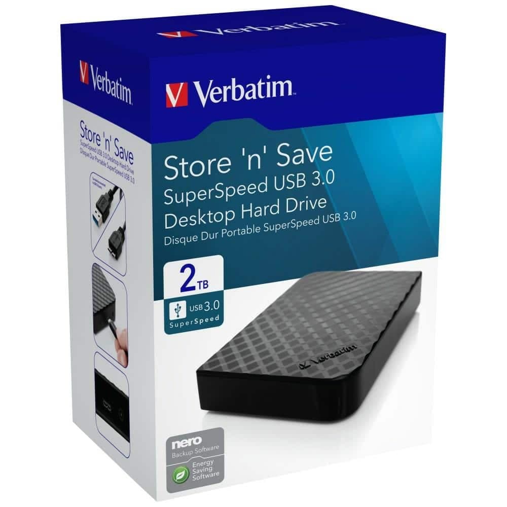 Verbatim Σκληρός Δίσκος 2TB USB 3.0 Εξωτερικός, Μαύρος, 47685 7