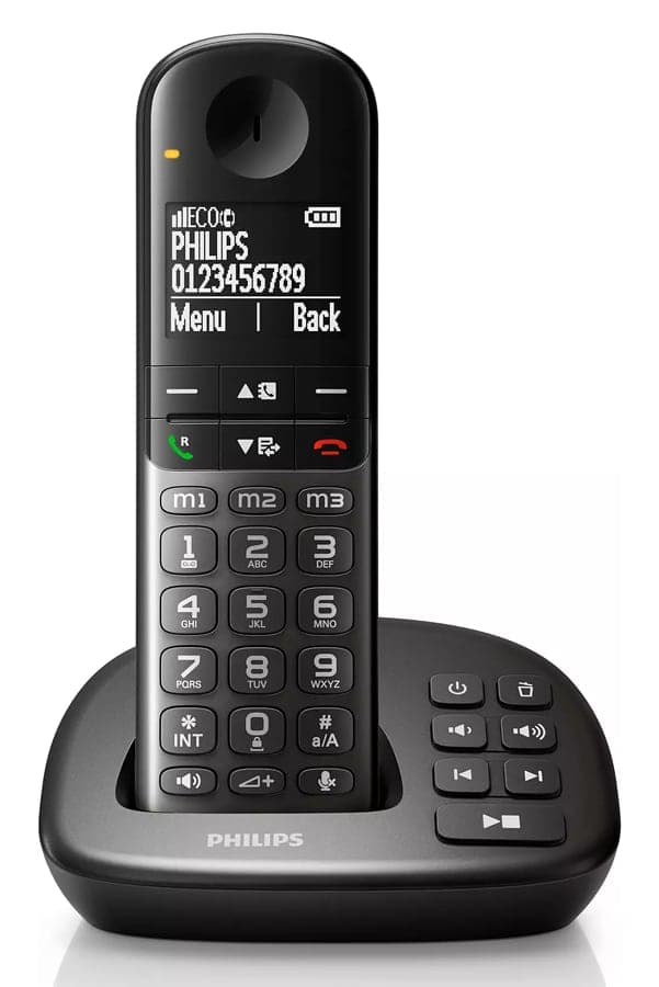 PHILIPS ασύρματο τηλέφωνο XL4951DS/34 ελληνικό μενού, τηλεφωνητής, μαύρο 3