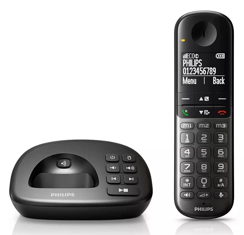PHILIPS ασύρματο τηλέφωνο XL4951DS/34 ελληνικό μενού, τηλεφωνητής, μαύρο 2